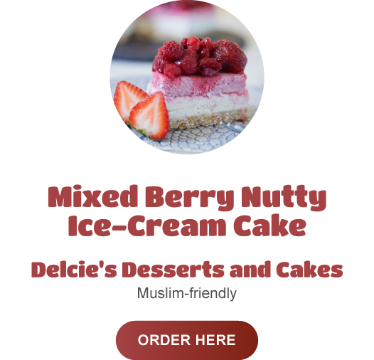 Mixed Berry Nutty Ice Cream Cake
