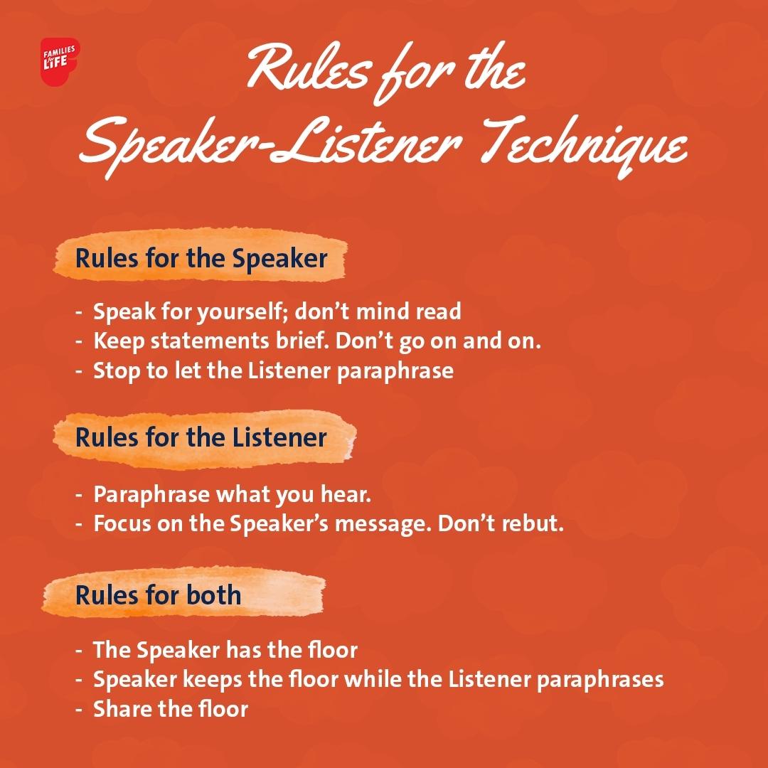 Rules for Speaker-Listener Technique