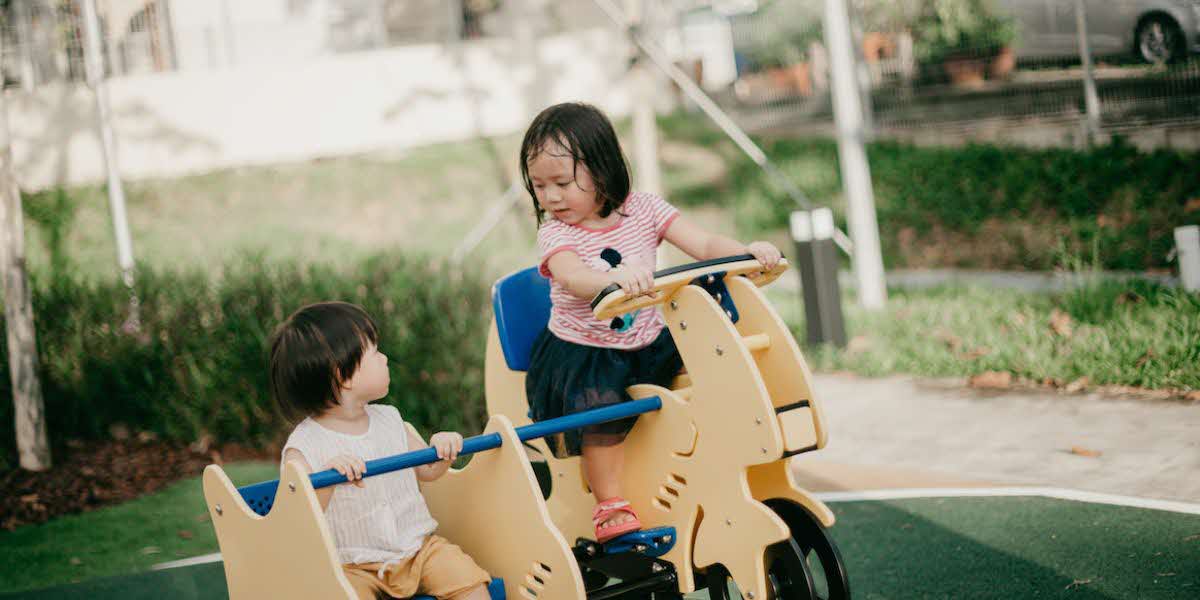 Play is serious business two children playing