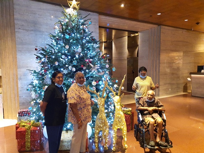 Ms K. Thanaletchimi Family with Christmas Tree